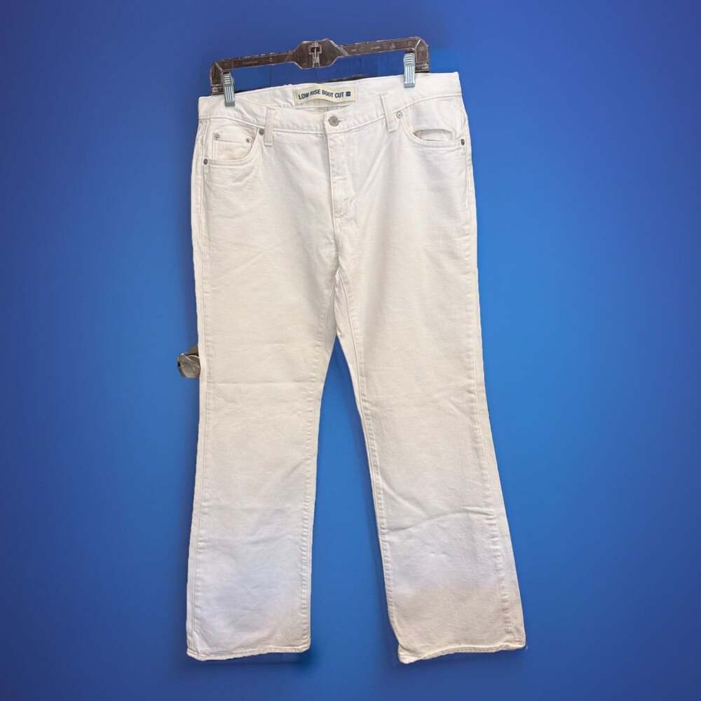 VNTG Made 03/01 White Low Rise Boot Cut Jeans 100% Cotton No Stains!! 12 W34/L31
